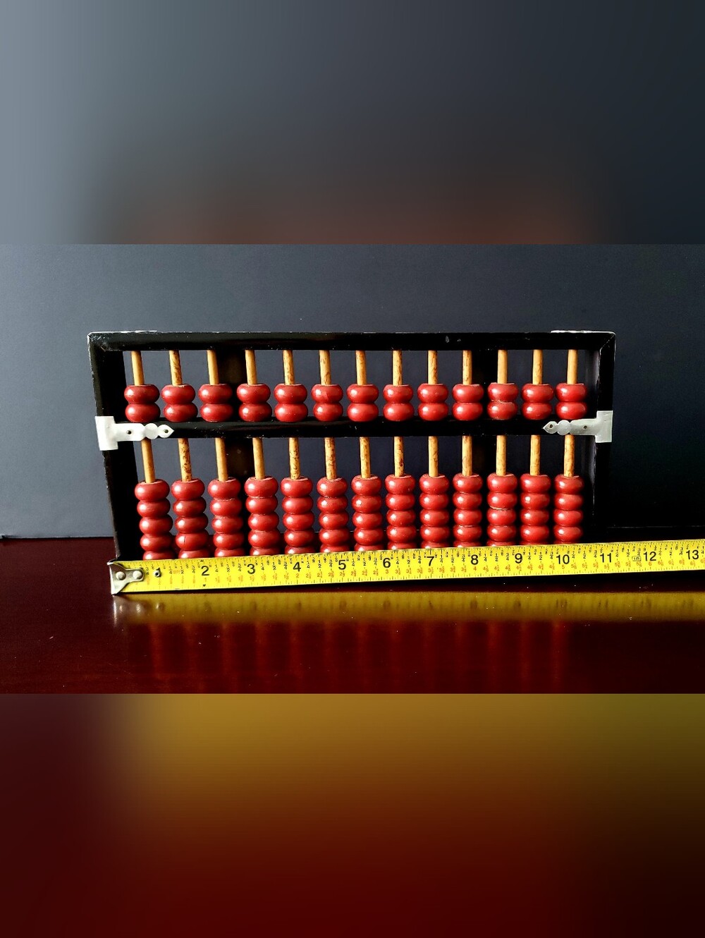Vintage Wooden Abacus with Red Beads - Picture 5 of 5